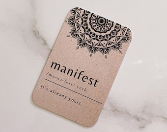 JOURNALING CARD | Manifest | Minimalist | Bookmark | Decor | Planner Page Marker |Motivational Quote |Hp A5 B6 Personal Pocket | Hobonichi