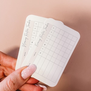 Set Routine Tracker Journaling Cards Morning & Evening Planners doelen Hobonichi, A5, GM, MM Personal, Moterm Pocket Agenda, bindmiddel