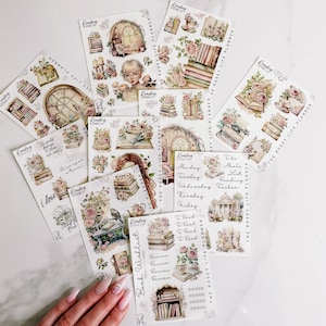 PEGATINAS PARA PLANIFICADORAS / Colección Reading in Spring / Pegatinas decorativas para planificadores / Read Gm Mm / A5 A6 B6 Personal Pocket / Half Letter Mini & Classic