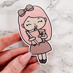 ADESIVO FUSTELLATO / Personaggio Kawaii Fustellato Rosey Posey / Adesivo per Planner / Rigido / Opaco / Motivazionale / Tasca Personale HP A5 B6 / Hobonichi