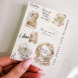 PEGATINAS PARA PLANIFICADORAS / Lectura en primavera VIII / Pegatinas decorativas para planificador Read Tea / Gm Mm / A5 A6 B6 Personal Pocket / HP Half Letter Mini&Classic