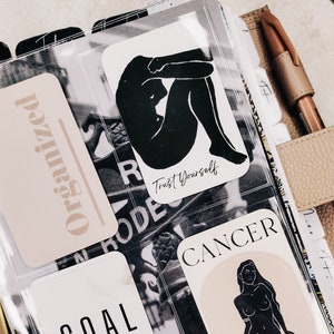 Cartes de journalisation | Confiance en son corps | Motivation | Marque-page | Gm mm | A5 A6 B6 Pochette personnelle | Mini-lettre HP classique et demi-lettre | Papier cartonné