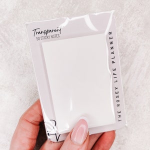 TRANSPARENTE STICKY NOTES | Notizblock | 50 Blatt | Notizblock | A5 A6 B6 Persönliche Tasche | Hp Half Letter Mini & Classic |Kleine Rechteckform