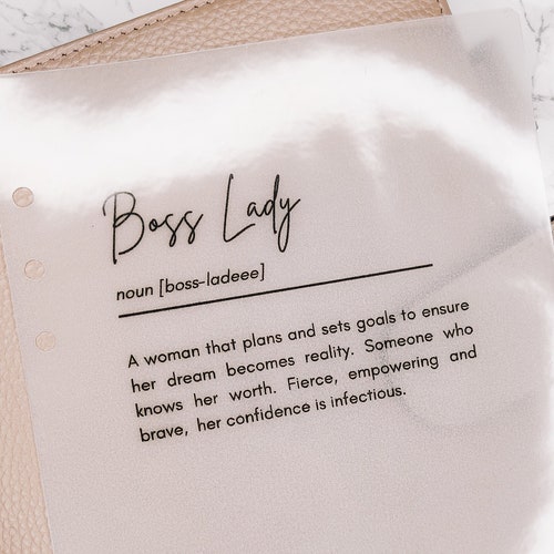 Lady Boss Laminated Vellum Dashboard PERSONAL A5 Pocket Etsy
