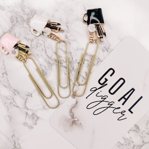 Planner Clips stationary theme Girl Boss Lady Planner, diary Agenda Flower, designer for all agendas A5 A6 Planners notebooks planners