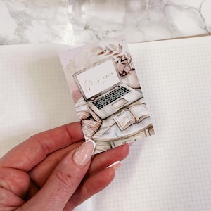 TARJETA DE DIARIO / La vida es buena / PVC transparente / Libros y lazos / Marcapáginas / Decoración / Marcador de página de planificador / Bolsillo personal HP A5 A6 B6 /