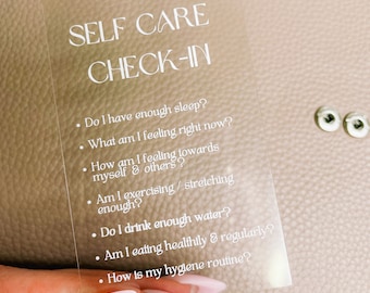 CLEAR JOURNALING CARD | Selfcare | Minimalist | Bookmark | Planner Page Marker | Motivational Quote | Mm A5 A6  Personal Pocket | Hobonichi
