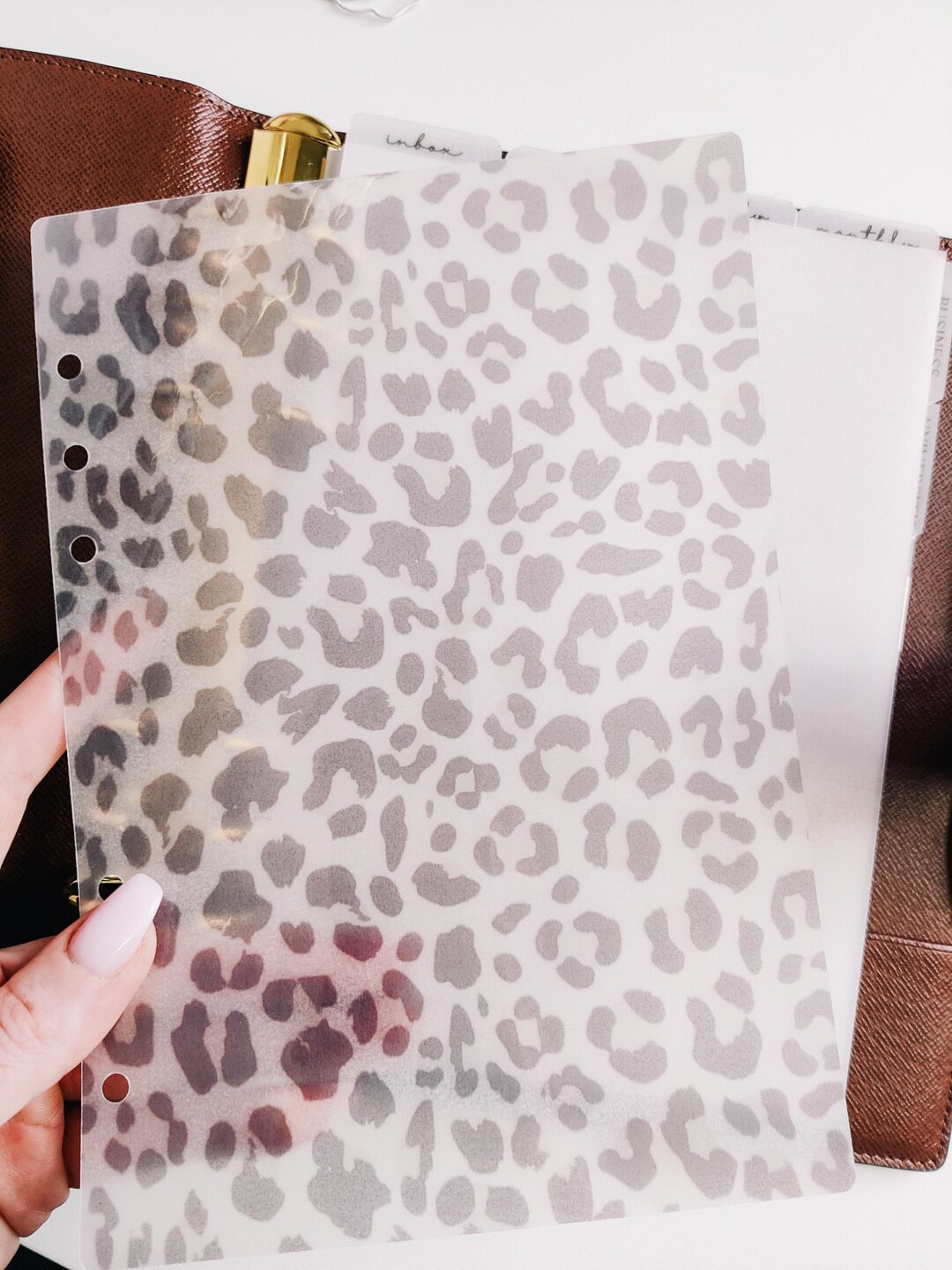 Leopard Print Laminated Vellum Dashboard for Any Planner Size Type A5 ...