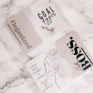Matte plannerkaarten en zakhouder / logboekkaarten voor alle plannertypen, A5, GM, MM Personal, Filofax-zakformaat, agenda, map