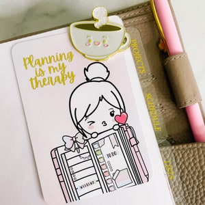 TARJETA DE DIARIO / PLANIFICACIÓN - Dorada / Minimalista / Marcapáginas / Marcador de página de planificador / Cita motivacional / Bolsillo personal mm A5 A6 / Hobonichi