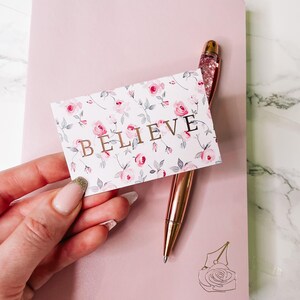 JOURNALING KARTE | Rosa & Gold | Glaube | Lesezeichen | Dekor | Seitenmarkierer | MotivationalA5 A6 B6 Personal Pocket | Hobonichi