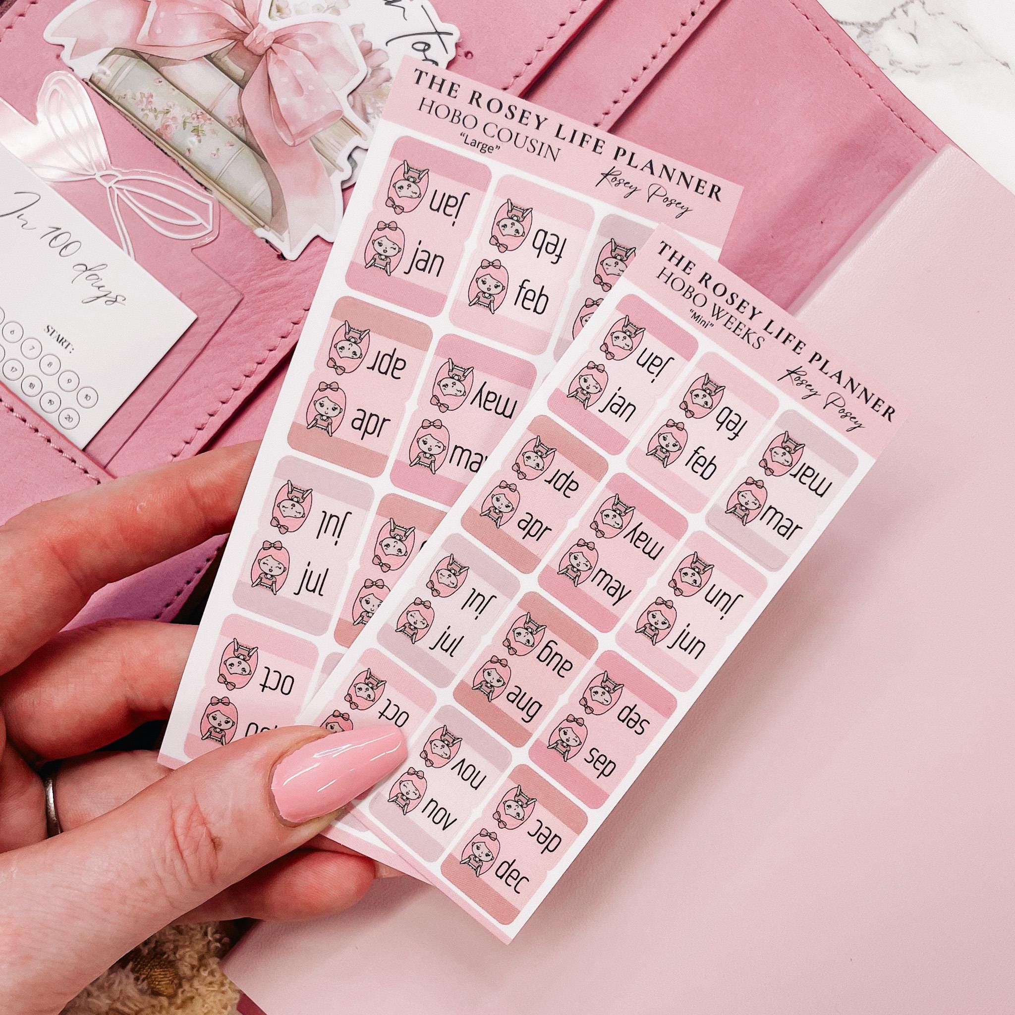 PLANNER DIVIDER Sticker Tabs | Rosey Posey Sticker Tabs | Pink Neutrals ...