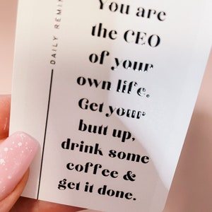 SCHEDA DI DIARIO / Coffee and Up / Minimalista / Segnalibro / Segnalibro per agenda / Citazione motivazionale / Mm A5 A6 B6 Tascabile personale / Hobonichi immagine 2