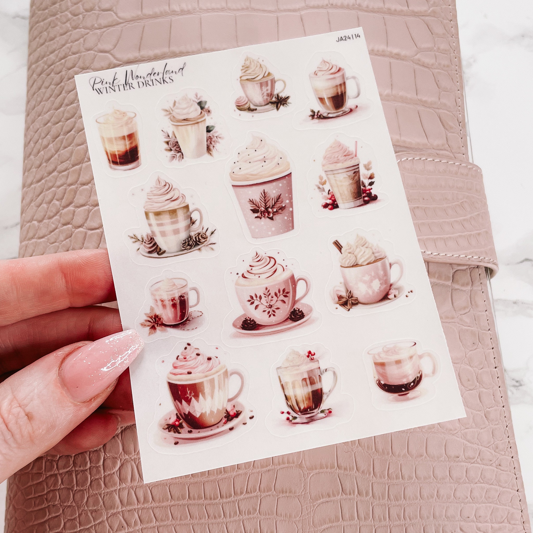 PLANNERSTICKERS | Roze Wonderland | Planner Decostickers | A5 A6 B6 Persoonlijke zak | HP Half Letter Mini & Klassiek | 24 - 14 JANUARI