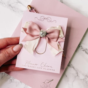 Fermaglio per planner con fiocco / Fiocco romantico / Decorazione per planner / Scatola dei sogni / Fermaglio per carta / Decorazione per planner / divertente e carino / Hp / divertente + carino / Hp A6 B6 MM A5