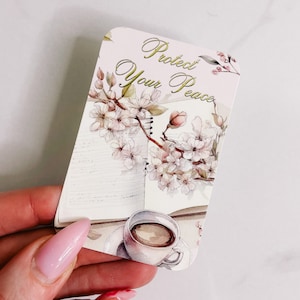 TARJETA DE DIARIO / Café y Paz / Minimalista / Marcapáginas / Marcapáginas de agenda / Cita motivacional / Bolsillo personal mm A5 A6 / Hobonichi
