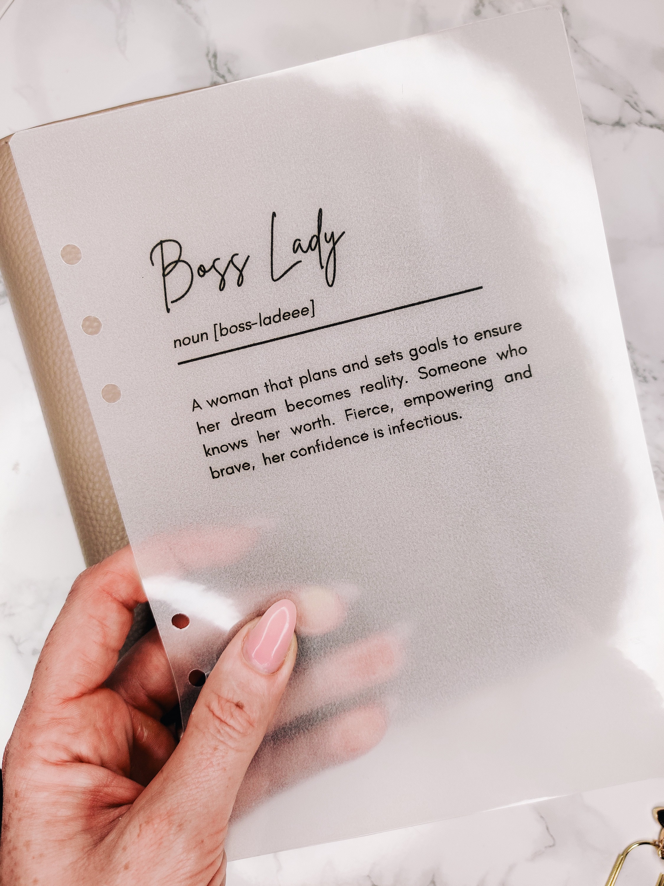 Lady Boss Laminated Vellum Dashboard PERSONAL A5 Pocket Etsy