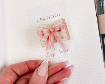 JOURNALING CARD |  | PVC Clear | Books and Bows | Bookmark | Decor | Planner Page Marker |