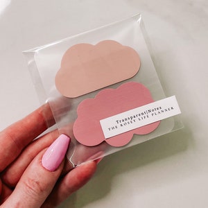 NOTA ADESIVA TRANSPARENTE | Bloco de notas Pink Clouds | 25 folhas | Bloco de notas | A5 A6 B6 Personal Pocket | Hp Half Letter Mini e Classic | Nuvens
