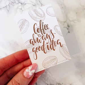 TIJDSCHRIFTKAART | Koffiethema | Minimalistisch | Bladwijzer | Paginamarkering planner | Motiverende citaat | HP A5 A6 B6 persoonlijke zak | Hobonichi