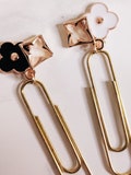 Minimalist Clover Flower Planner Clips and Charms Girl Boss Lady Planner diary or Agenda ,  for large agenda A5 Personal planners