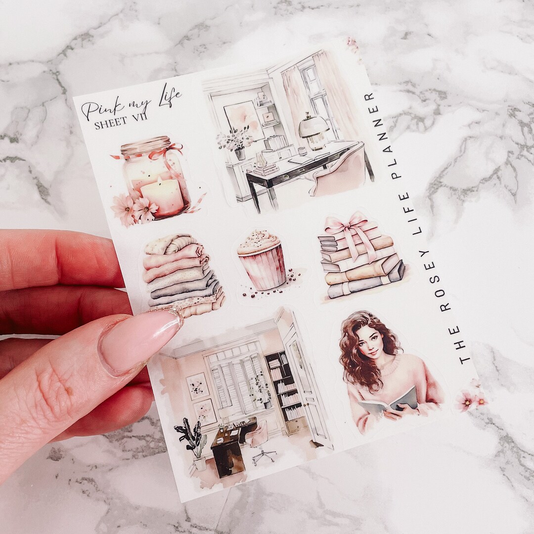 PLANNER STICKERS | Pink My Life 7 | Planner Deco Stickers | Gm Mm | A5 ...