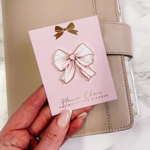 Books and Bows Magnet CHARM | | Gold | Pink | Metal | Brooch | magnetic planner charm | Girl Planner Clip Decoration  |