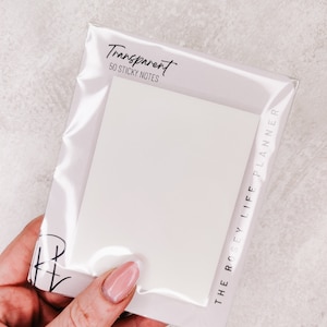 TRANSPARENTE STICKY NOTES | Notizblock | 50 Blatt | Notizblock | A5 A6 B6 Persönliche Tasche | Hp Half Letter Mini & Classic | Rechteck 7 x 9,5