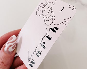 JOURNALING CARD | Know your worth| Minimalist | Bookmark | Planner Page Marker |Motivational Quote |Hp A5 A6 B6 Personal Pocket | Hobonichi