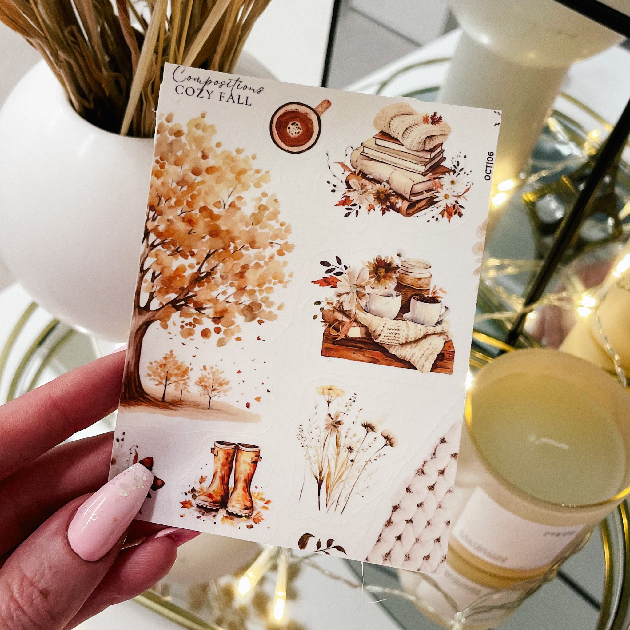 PLANNER STICKERS | Oct23 Cozy Autumn 6 | Planner Deco stickers | Gm Mm | A5 A6 B6 Personal Pocket | Hp Mini & Classic | Fall Vibes