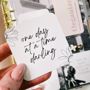 TIJDSCHRIFTKAART | Vierkant | Minimalistisch | Bladwijzer | Decoratie | Paginamarkering planner | Motiverende citaat | HP A5 A6 B6 persoonlijke zak | Hobonichi