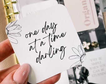 SCHEDA DI DIARIO / Quadrata / Minimalista / Segnalibro / Decorazione / Segnalibro per agenda / Citazione motivazionale / HP A5 A6 B6 Tascabile personale / Hobonichi