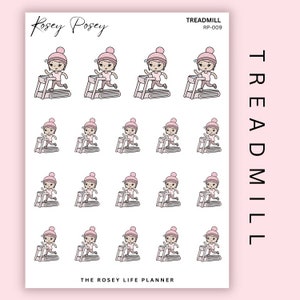Tapis roulant | ROSEY POSEY | Transparent mat et mat | Stickers pour agendas Ring disc et Bullet Journal | RP-009