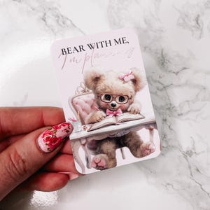 TARJETA DE DIARIO / Metálica / / Osos y lazos / Marcador / Decoración / Marcador de página de planificador / Bolsillo personal HP A5 A6 B6 /