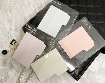 TRANSPARENT STICKY NOTES | Tabbed Memo pad | 25 Sheets | Note Pad | A5 A6 B6 Personal Pocket | Hp Half Letter Mini & Classic | 7.5 x 5cm