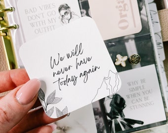 JOURNALING CARD | Square | Minimalist | Bookmark | Decor | Planner Page Marker |Motivational Quote |Hp A5 A6 B6 Personal Pocket | Hobonichi