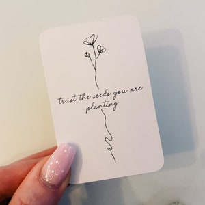 CARTE DE JOURNAL | Faites confiance à Seeds | Minimaliste | Marque-page | Marqueur de page pour agenda | Citation de motivation | Pochette personnelle A5 A6 mm | Hobonichi