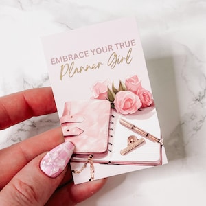 JOURNALINGKARTE | Rosa & Gold | Umarmen Sie Planner Girl | Lesezeichen | Dekor | Planer-Seitenmarker | MotivationalA5 Persönliche Tasche | Hobonichi