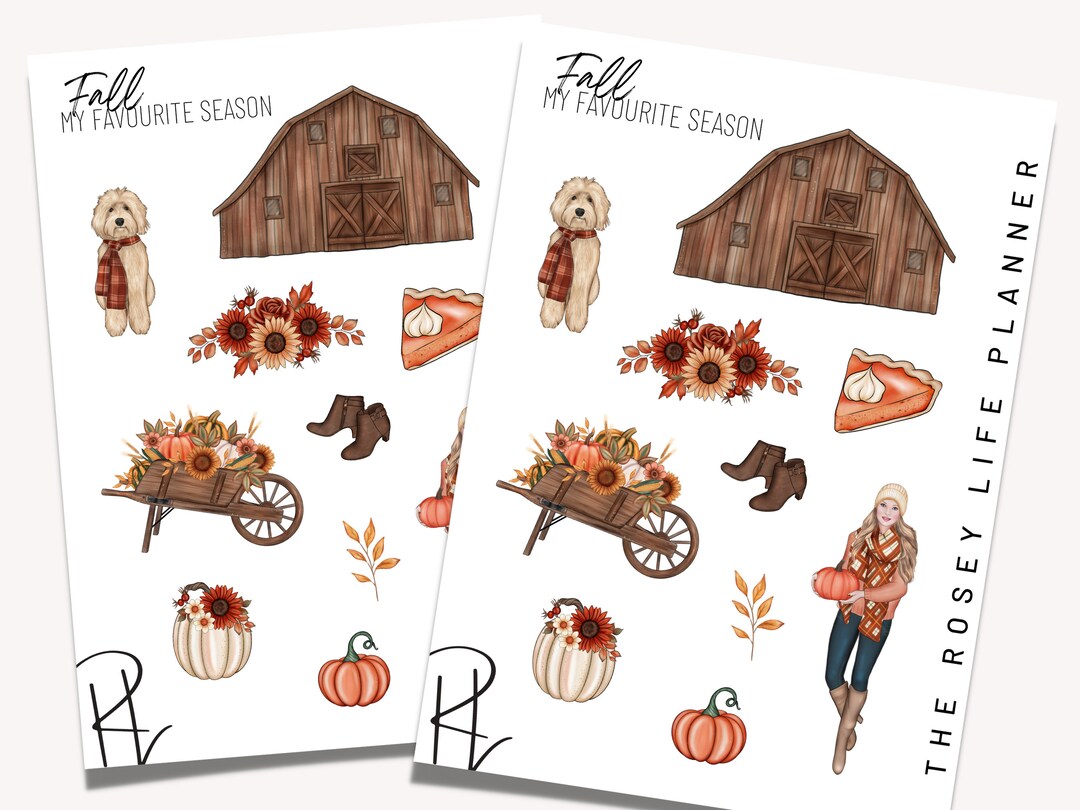 PLANNER STICKERS | Sheet | Fall Stickers | Decorative | Gm Mm | A5 A6 ...