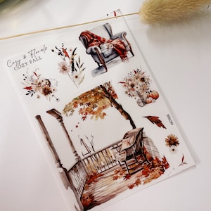 PEGATINAS PARA PLANIFICADOR / Oct23 Otoño Acogedor 2 / Pegatinas decorativas para planificador / Gm Mm / A6 B6 Bolsillo personal / Hp Media Carta Mini y Clásica / Vibras otoñales
