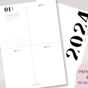 PRINTED & PUNCHED | 2024 | Weekly two page Planner Inserts | Monthly Planning  | Goal setting  | A5 A6 B6 Personal Pocket | Happy Planner