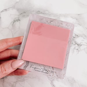 TRANSPARANTE STICKYNOTJES | Memoblok | Roze - vierkant | Notitieblok | Persoonlijk A5 A6 B6-zakje | Hp halve letter mini en klassiek | Vierkant