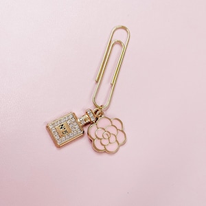 Pink Lux Perfume Charm Paper Clip | Gold | Pink| | Planner Decor | Elegant Touch  |