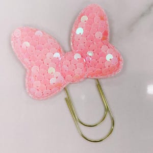 CLIP DE PLANIFICADOR con forma de lazo de secuencia - rosa coral Planificador Deco / Planificador Decor / divertido y lindo /