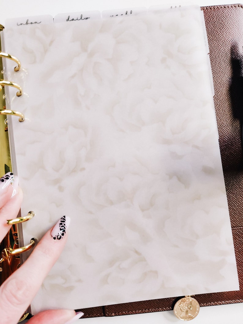 Floral Print Laminated Vellum Dashboard for Any Planner Size Etsy