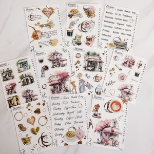 PLANNER STICKERS | Parisian Spring Cafe Collection | Planner Deco stickers | Gm Mm | A5 A6 B6 Personal Pocket | Half Letter Mini & Classic