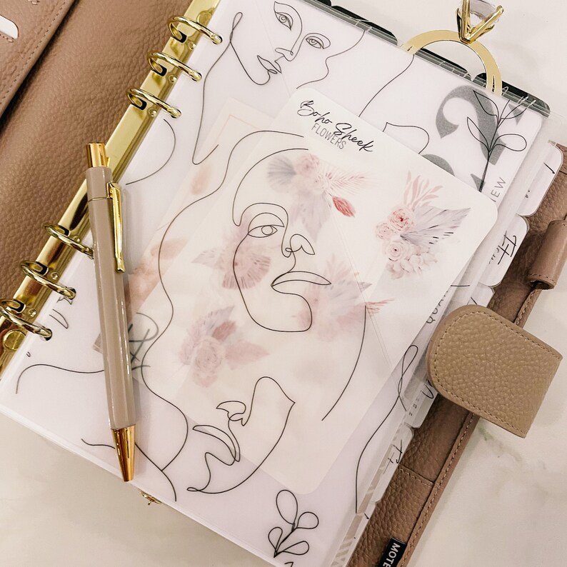 PLANNER POCKET DASHBOARD Vellum Boss Lady Minimalist Etsy