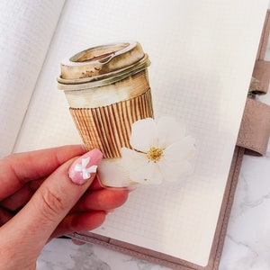 ADESIVO FUSTELLATO / Adesivo fustellato per animali domestici - tema caffè / Adesivo per planner / Trasparente opaco / Motivazionale / Tasca personale HP A5 B6 / Hobonichi