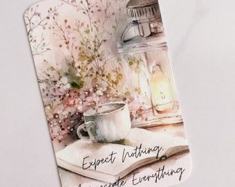 JOURNALING CARD | Expect nothing | Minimalist | Bookmark | Planner Page Marker | Motivational Quote |  A5 A6  Personal Pocket | Hobonichi