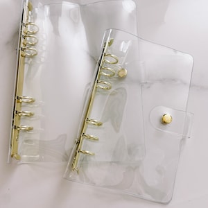 Planner Cover | Clear PVC | A5, Personal | Organizer | Agenda | 2 Sizes | Gold Hardware
